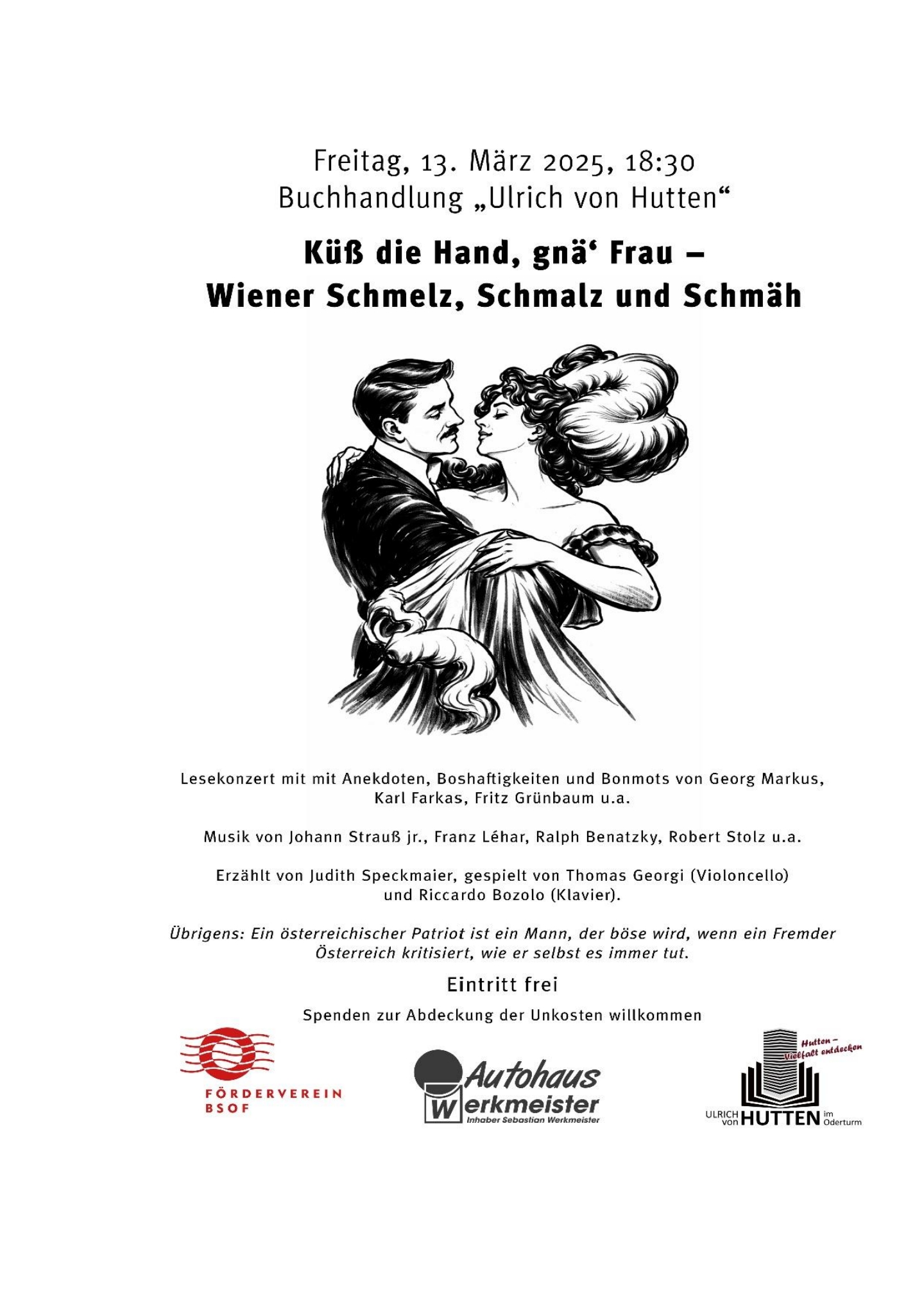 Lesekonzert Wien – Flyer